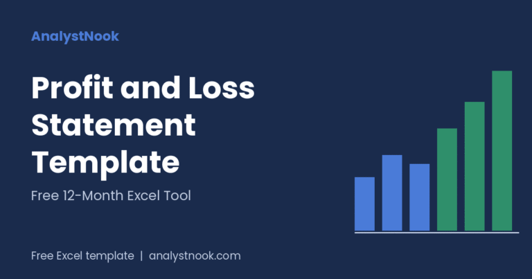 Profit and Loss Statement Template free 12-month Excel tool - analystnook.com